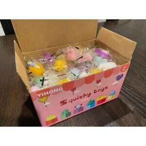 New 72 Pcs Kawaii Squishies, Mochi Squishy Toys for Kids Party Favors